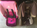 Diono Radian 3RX convertible car seat next to Britax Boulevard convertible car seat