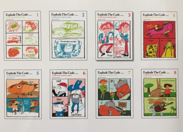 Explode the Code series of phonics learning workbooks for kids