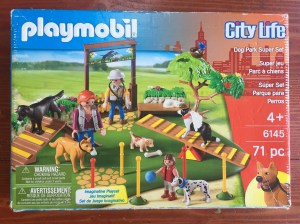 Playmobil City Life Dog Park Super Set box with dog agility ramp seesaw gate and more