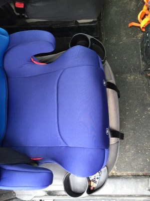 Diono Cambria 2 LATCH anchor straps hanging down front of car seat