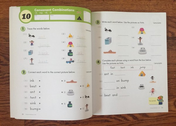 Kumon Reading workbook grade level one sample pages