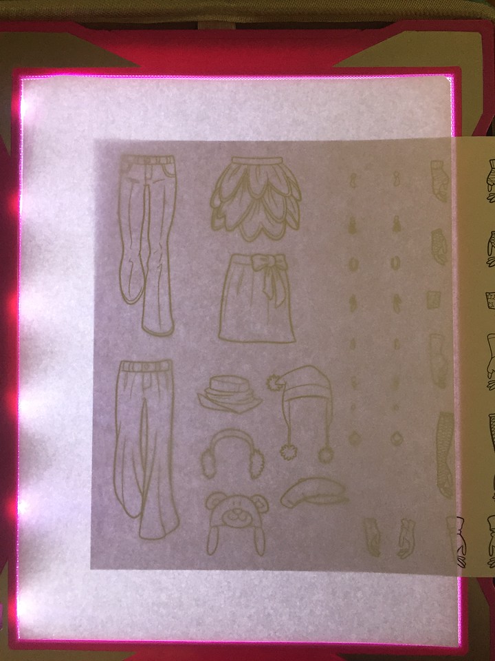 Crayola light up tracing board turned on with paper on top