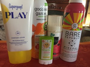 Supergoop! Play Everday lotion Babyganics stick Goddess Garden Kids reef safe spray sunscreen Bare Republic mineral spray sunscreen All Good kids and baby sunscreen butter stick in group