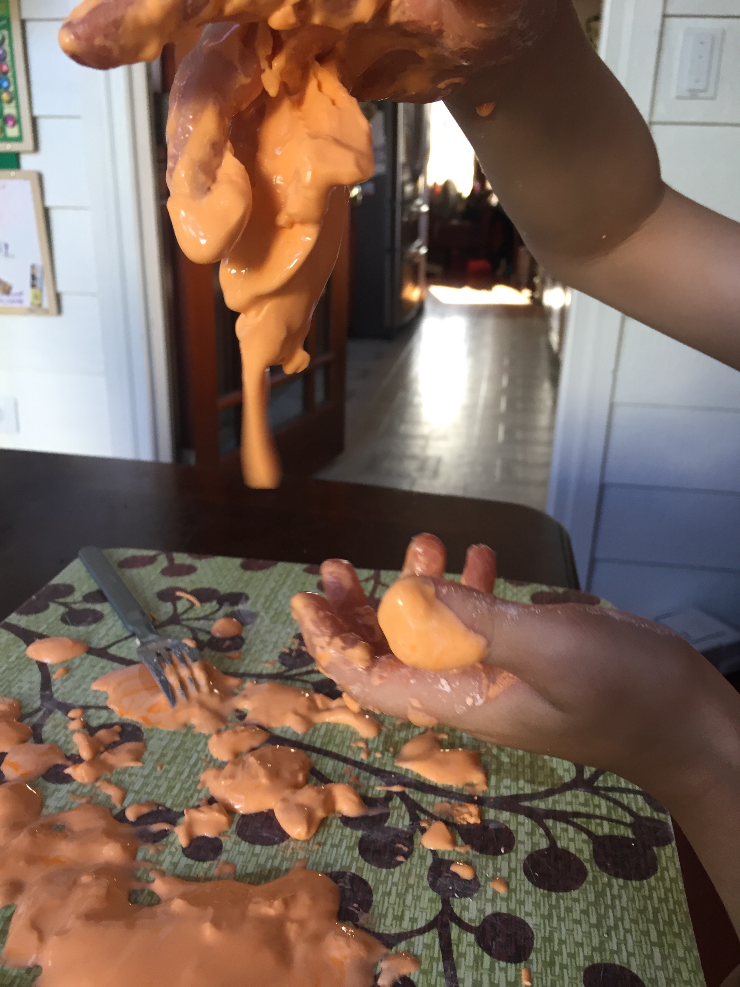 Usborne 50 Science Projects for Kids orange gloop child's hands in mess