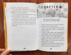 Page spread from Barfing in the Back Seat Hank Zipzer book 12 by Henry Winkler and Lin Oliver