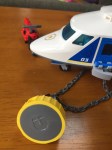 Lego helicopter police chase play set showing magnet attached to chain