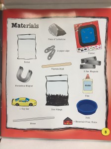 The Magic School Bus Attracted to Magnificent Magnets science kit for kids materials included page