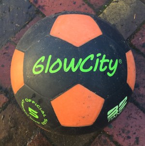 Glowcity light up soccer ball kids size 5 black and orange