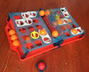 Battleship Shots game set up with balls an
