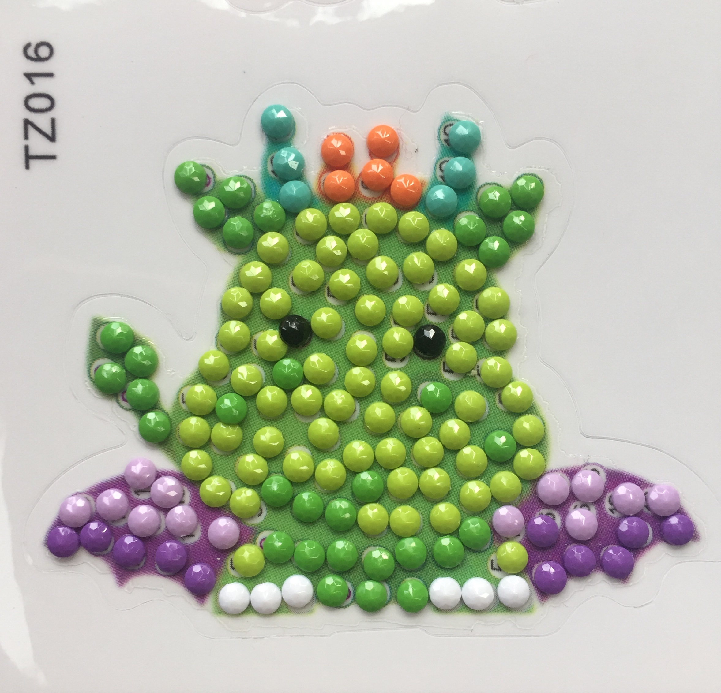 5D Diamond Painting art sticker completed dragon in green and purple