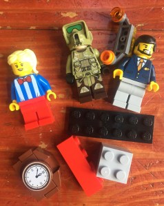 LEGO figures and brick pieces