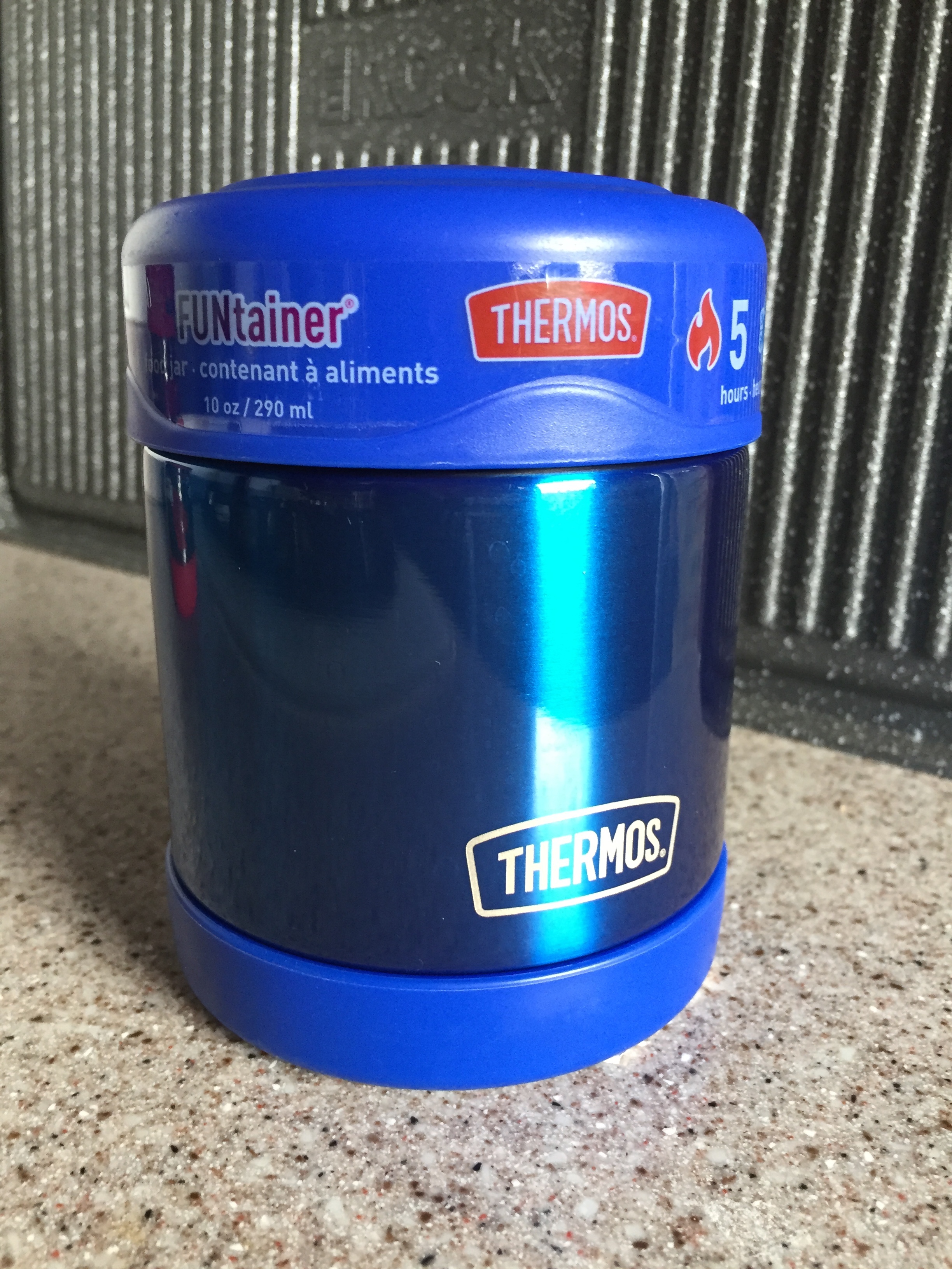 Thermos Funtainer food jar container ten ounce kid insulated in bright blue