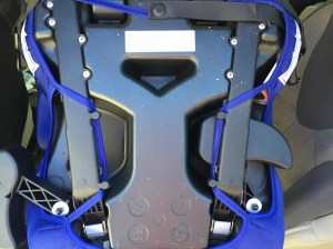 Diono Cambria booster seat bottom with manufacturer's label visible