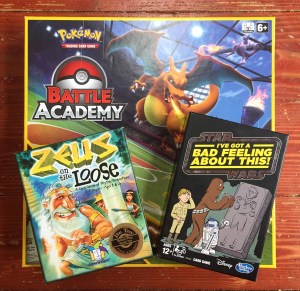 Pokemon Battle Academy box Zeus on the Loose card game for kids I've Got a Bad Feeling About This Star Wars themed card game
