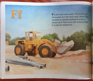 The Construction Alphabet book by Jerry Pallotta letter F for forklift page