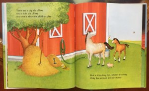 Page spread from Big Red Barn picture book by Margaret Wise Brown