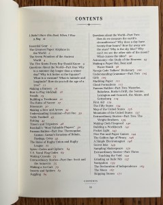 table of contents from