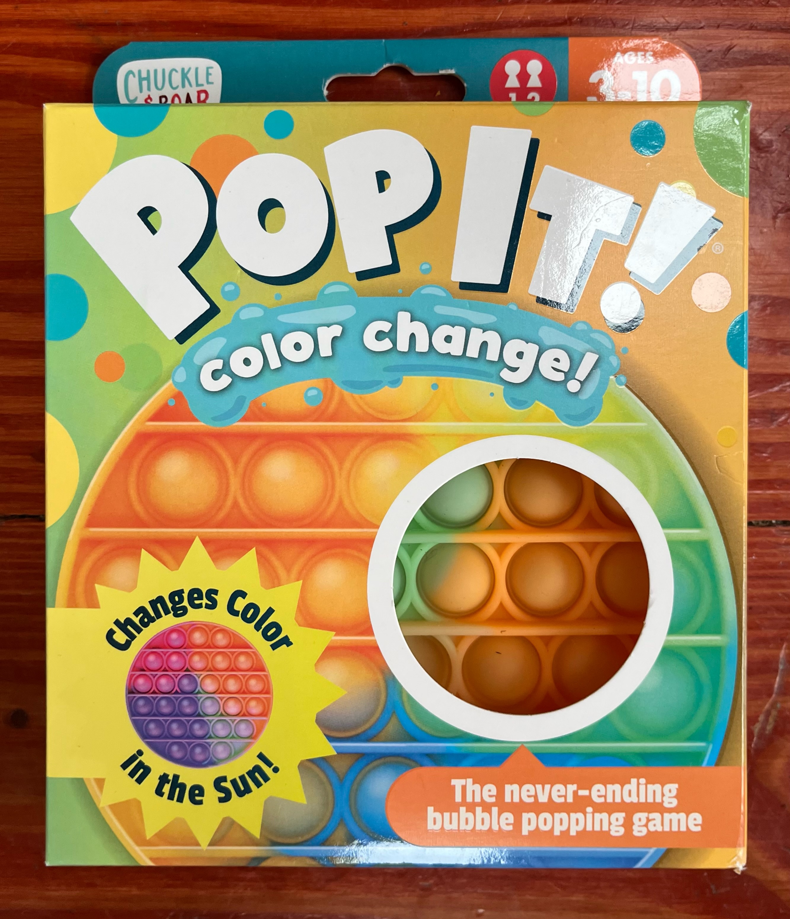 Pop It! bubble popping game toy Foxminds color change in the sun