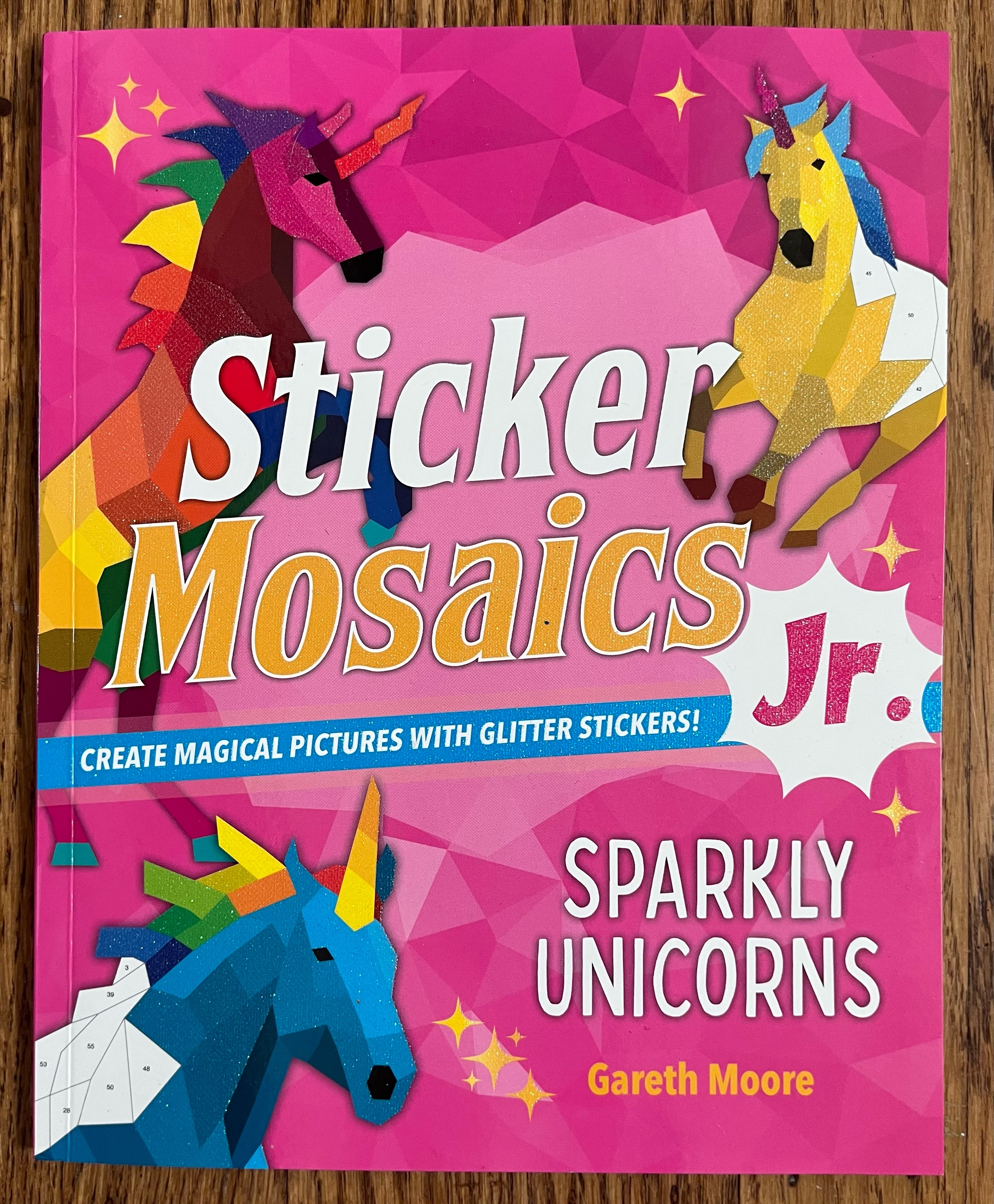 Sparkly Unicorn Sticker Mosaics activity book for kids