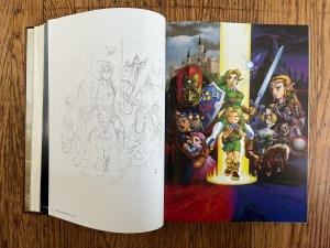 Zelda Art & Artifacts reference book page with sketch and full color illustration