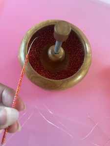 Bead spinner bowl with ten year old loading seed beads