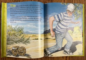 page spread from My Pet Rattlesnake picture book by Joe Hayes