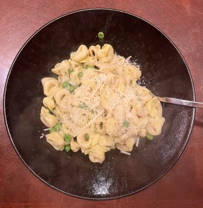 Easy pesto pasta recipe kids can make finished meal dinner with Par