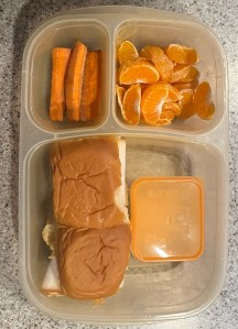 King's Hawaiian rolls slider sandwiches for kids inside EasyLunchBox packing lunch for kids