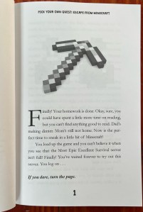 Pick Your Own Quest Escape from Minecraft book by Connor Hoover first page