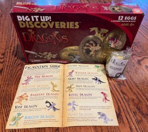 Dig It Up! Discoveries Dragon Egg from MindWare box of 12 with excavation guidebook and mythology and individually packaged egg