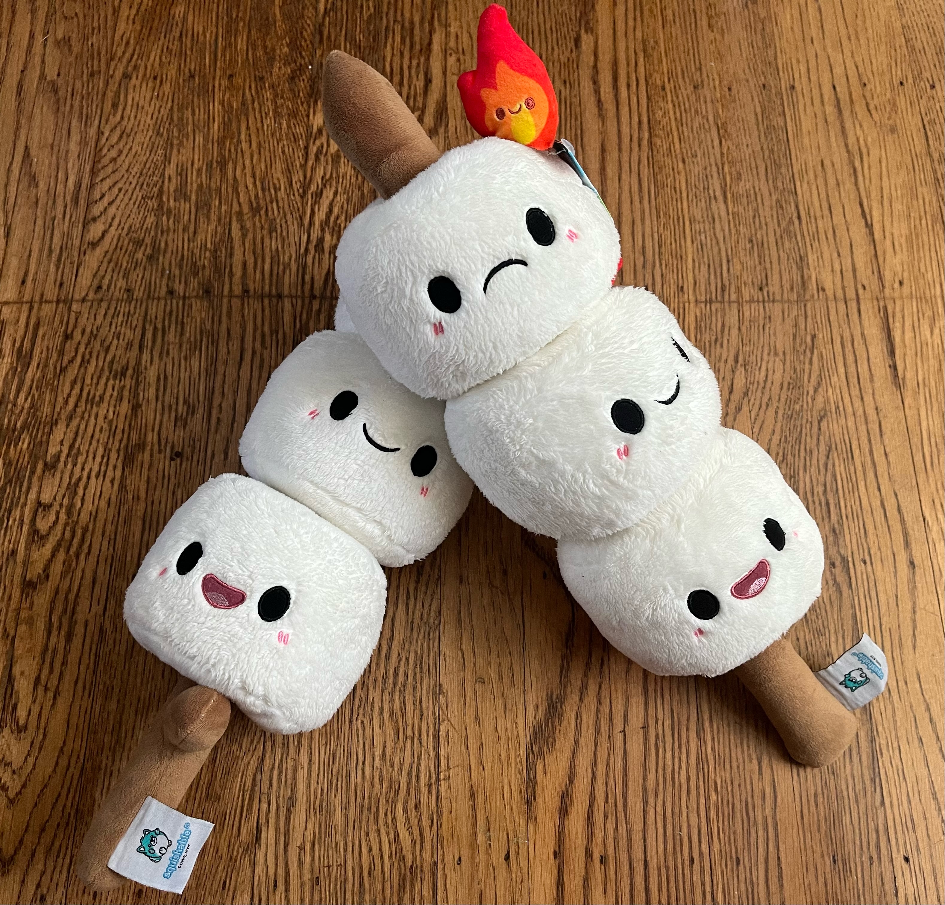 Squishable mini comfort food roasted marshmallows on stick s'mores stuffed toy