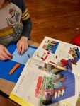 Child using LEGO