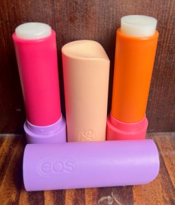 EOS stick lip balm in Toasted Marshmallow and Dulce de Leche scents