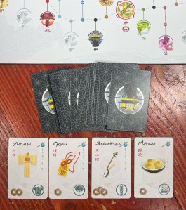 Souvenir cards in Tokaido board game