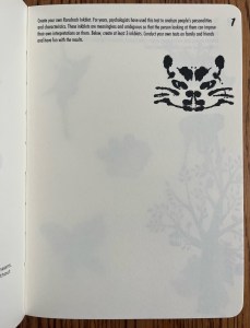 Draw and Create Sketchbook by Piccadilly page one Rorschach blot