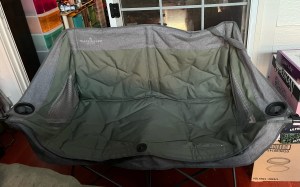 Black Sierra padded camping couch double portable lovesat in dark green