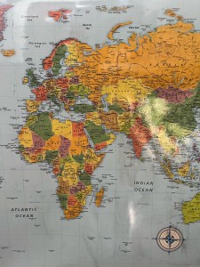 Rand McNally Signature World Wall Map with focus on continents of Europe and Africa