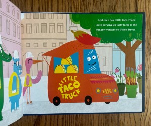 Little Taco Truck picture book by Tanya Valentine colorful illustrations and text