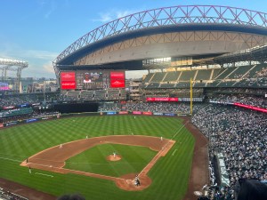 T-Mobile Park baseball field during major league baseball game