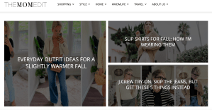 The Mom Edit home page Fall 2023