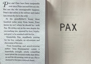 Pax book by Sara Pennypacker cover page and