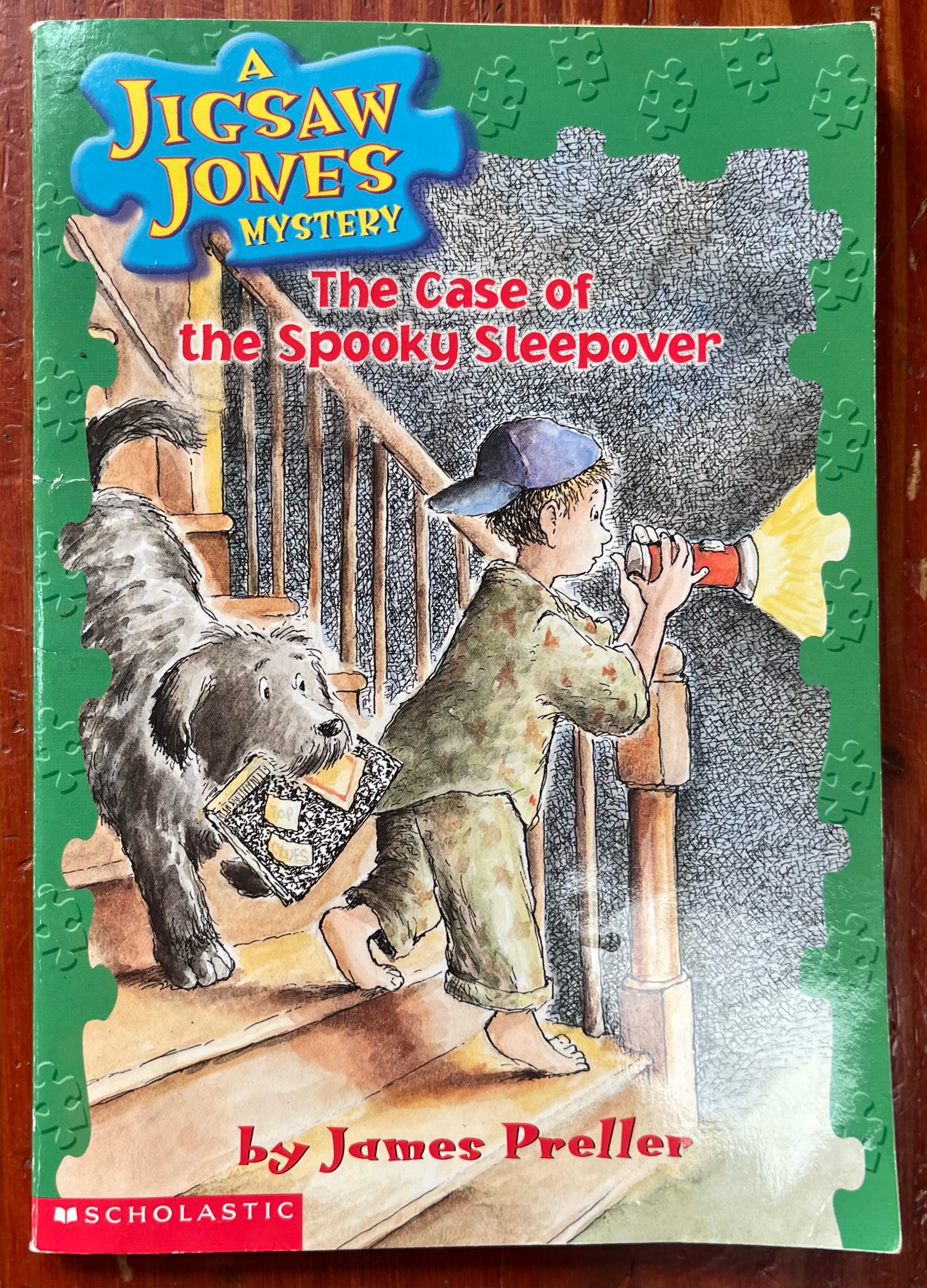 Jigsaw Jones Mystery: The Case of the Spooky Sleepover by James Preller book cover easy chapter books for kids