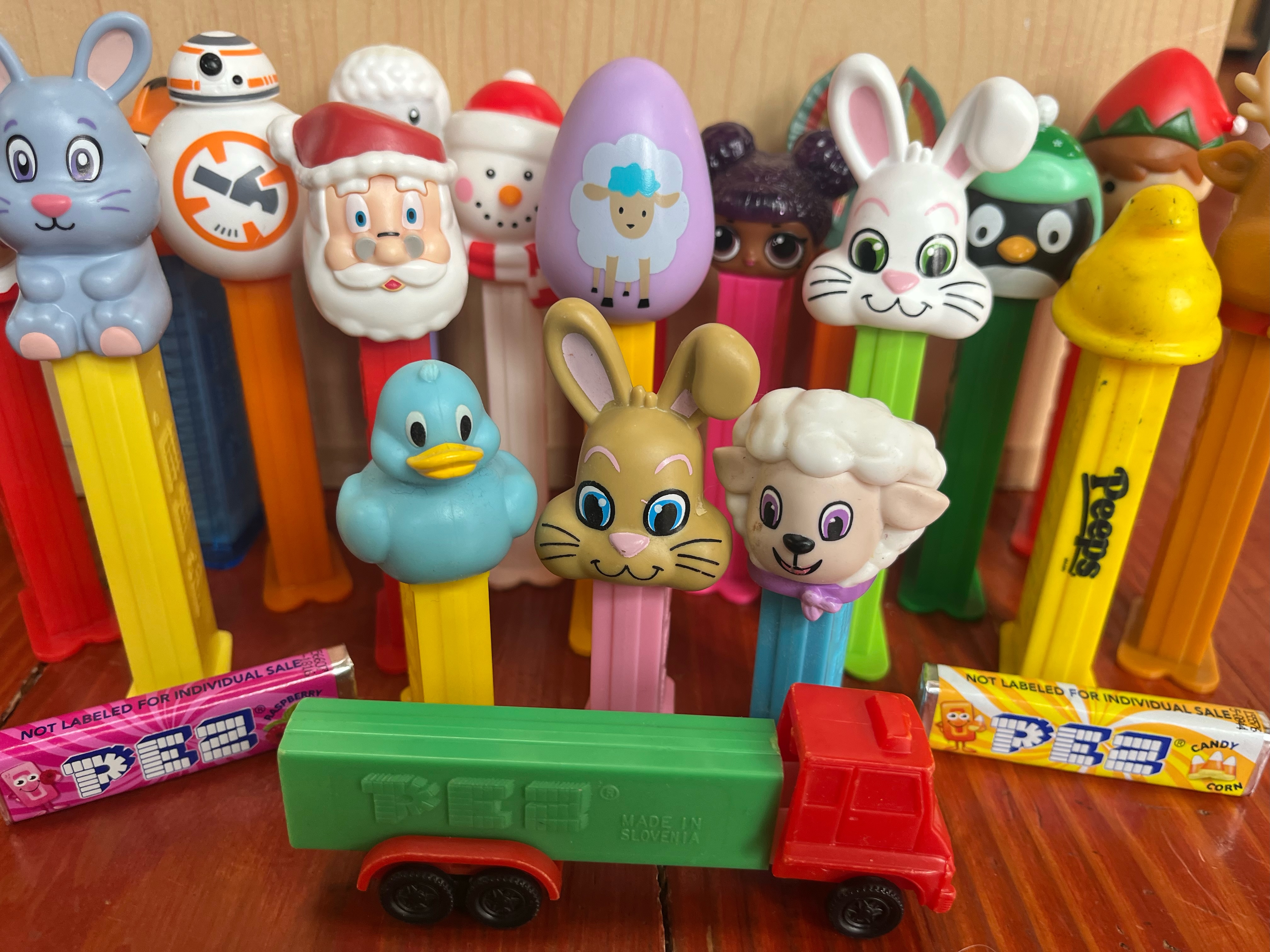 Pez dispensers and candy Easter, Christmas, Star wars, LOL and more