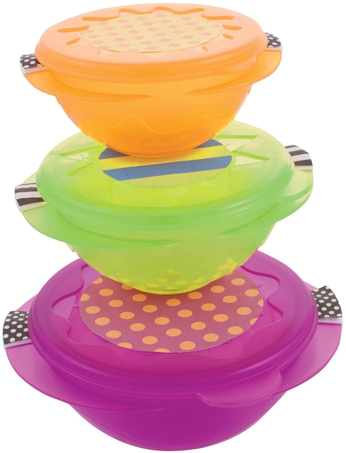 I still love this long-lasting sewt of bowls for kids. Sassy On-the-Go Snack Bowl Set on Amazon