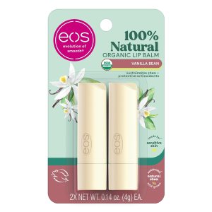 EOS Natural Vanilla organic lip balm in packaging