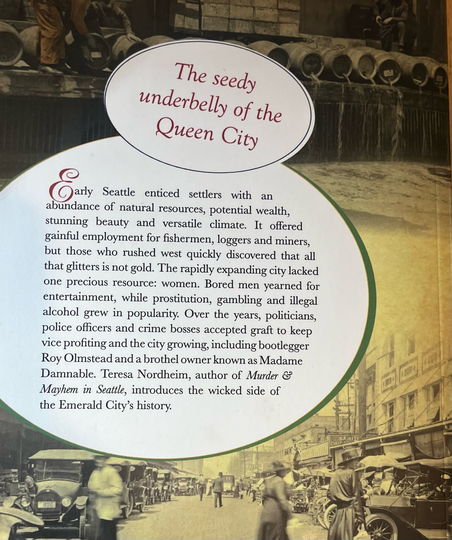 Back cover of Wicked Seattle book by Teresa