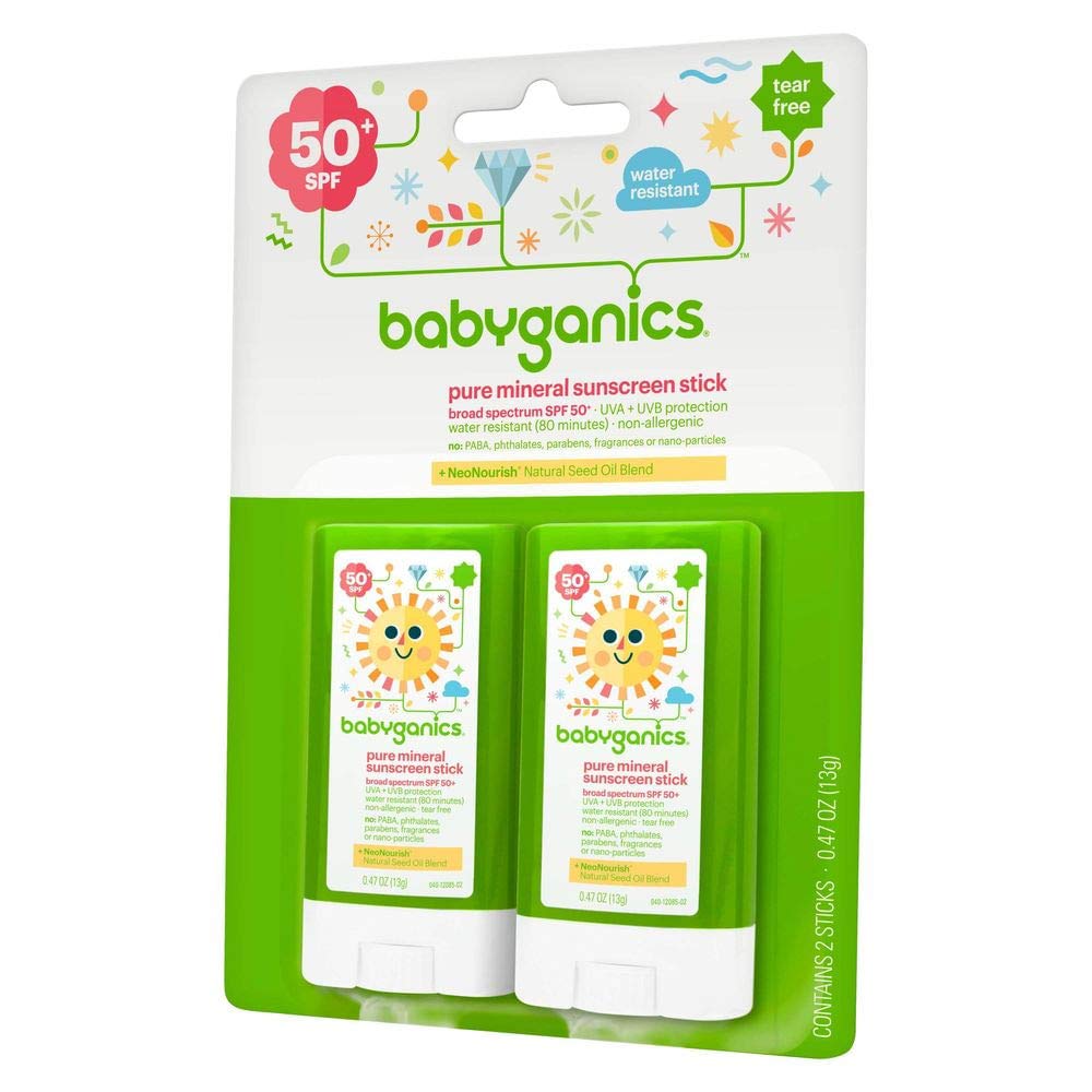 Babyganics SPF 50 Mineral Sunscreen Stick on Amazon
