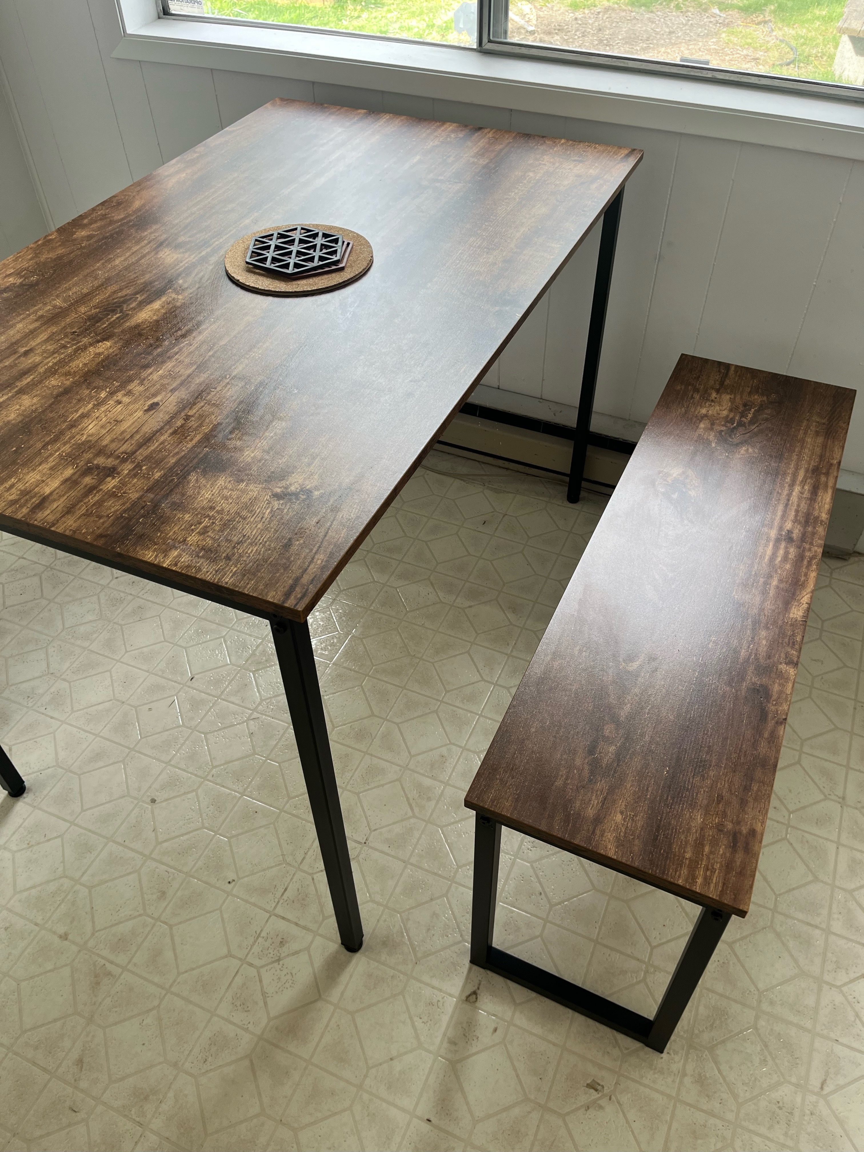 Soges compact kitchen table set next to window with