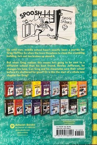 No Brainer Book 19 Diary of a Wimpy Kid by Jeff Kinney back cover with book description and