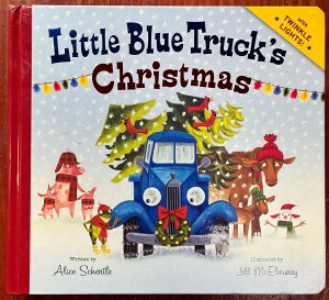 Little Blue Truck's Christmas board book cover by Alice Schertle